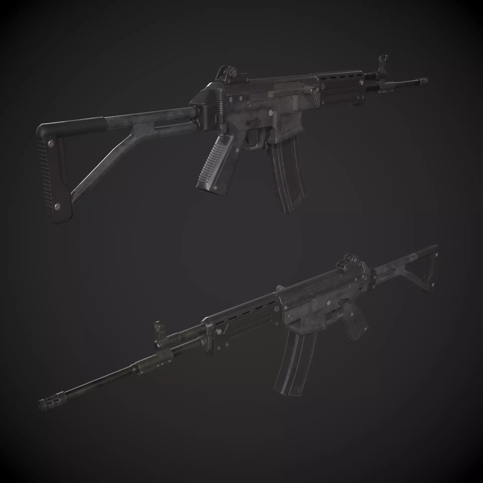 Galil Rifle Low-poly 3D model_0