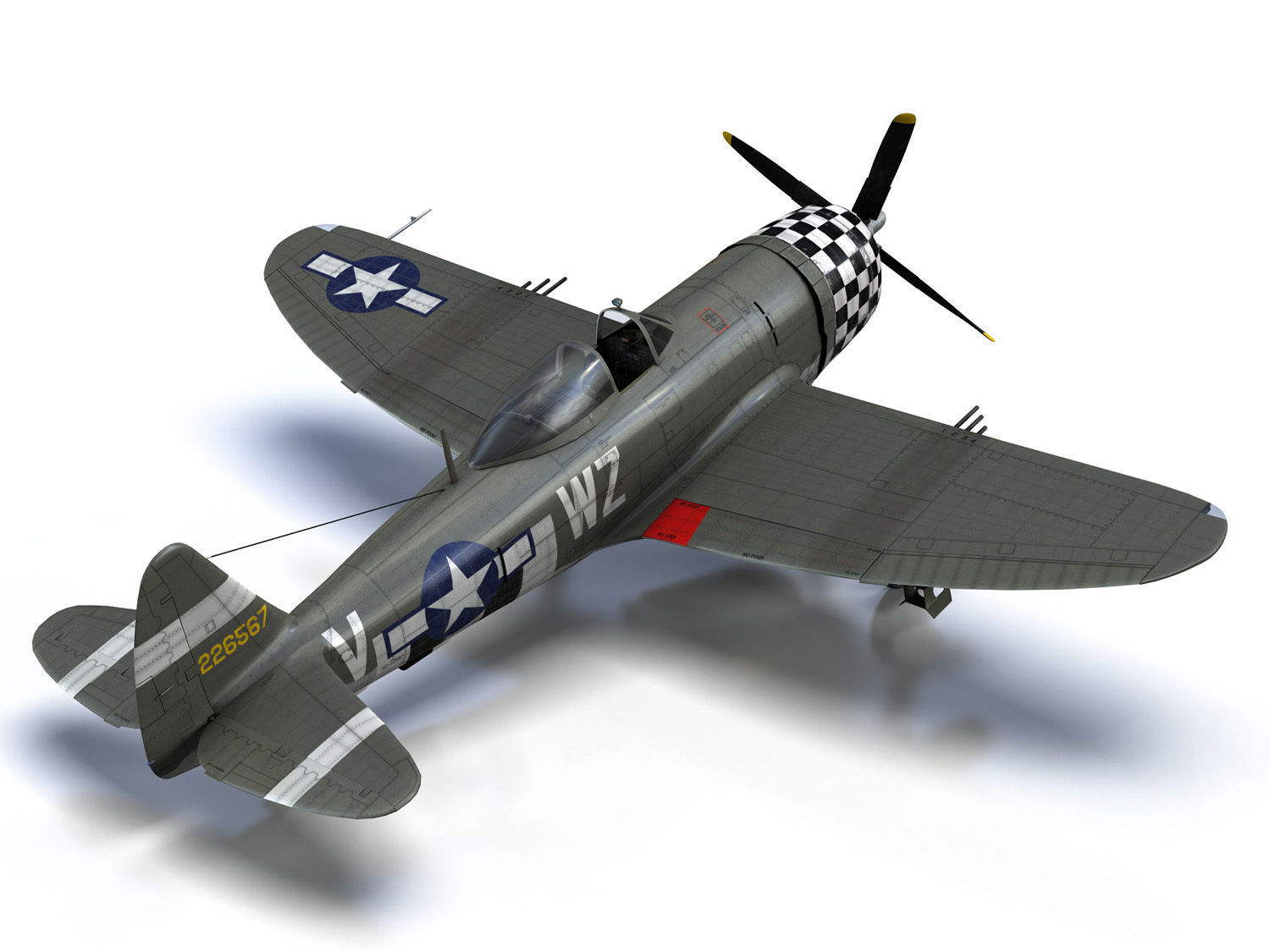Republic P-47D Thunderbolt - No guts no glory 3D model_14