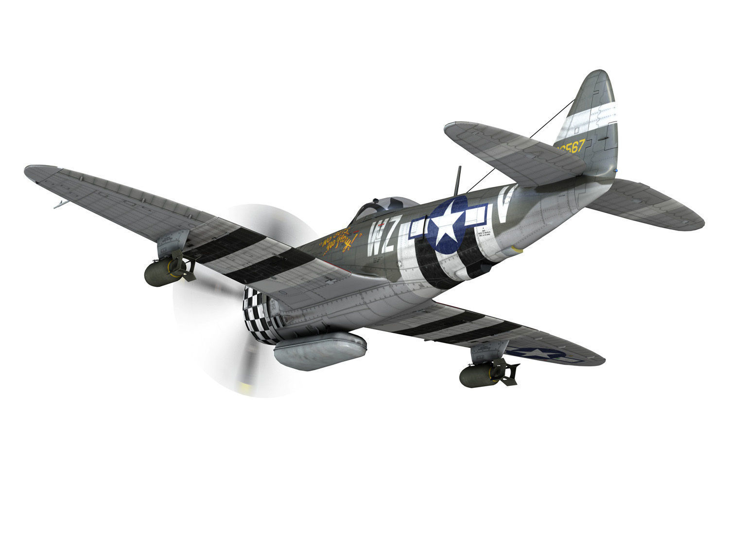 Republic P-47D Thunderbolt - No guts no glory 3D model_5