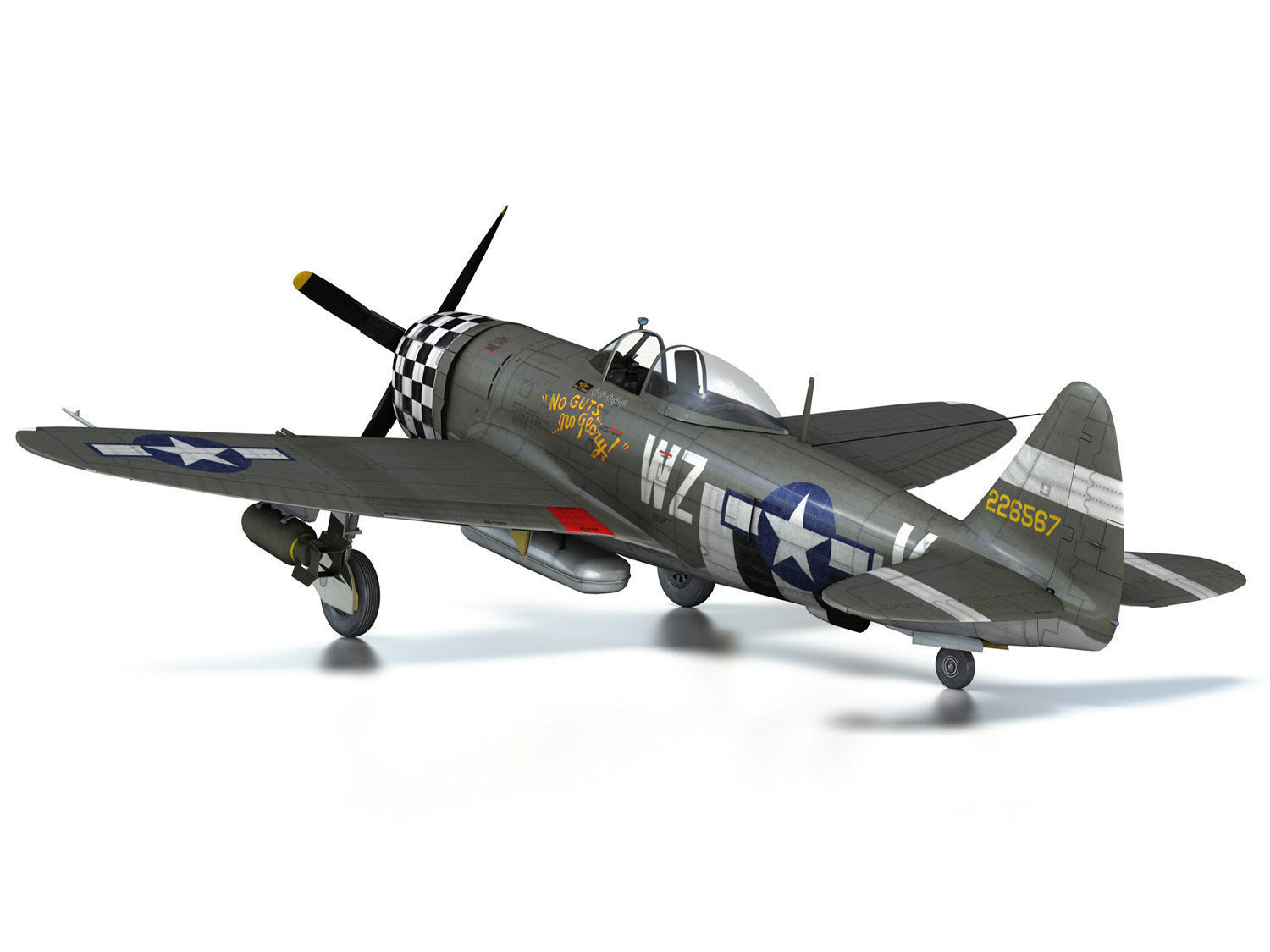 Republic P-47D Thunderbolt - No guts no glory 3D model_13