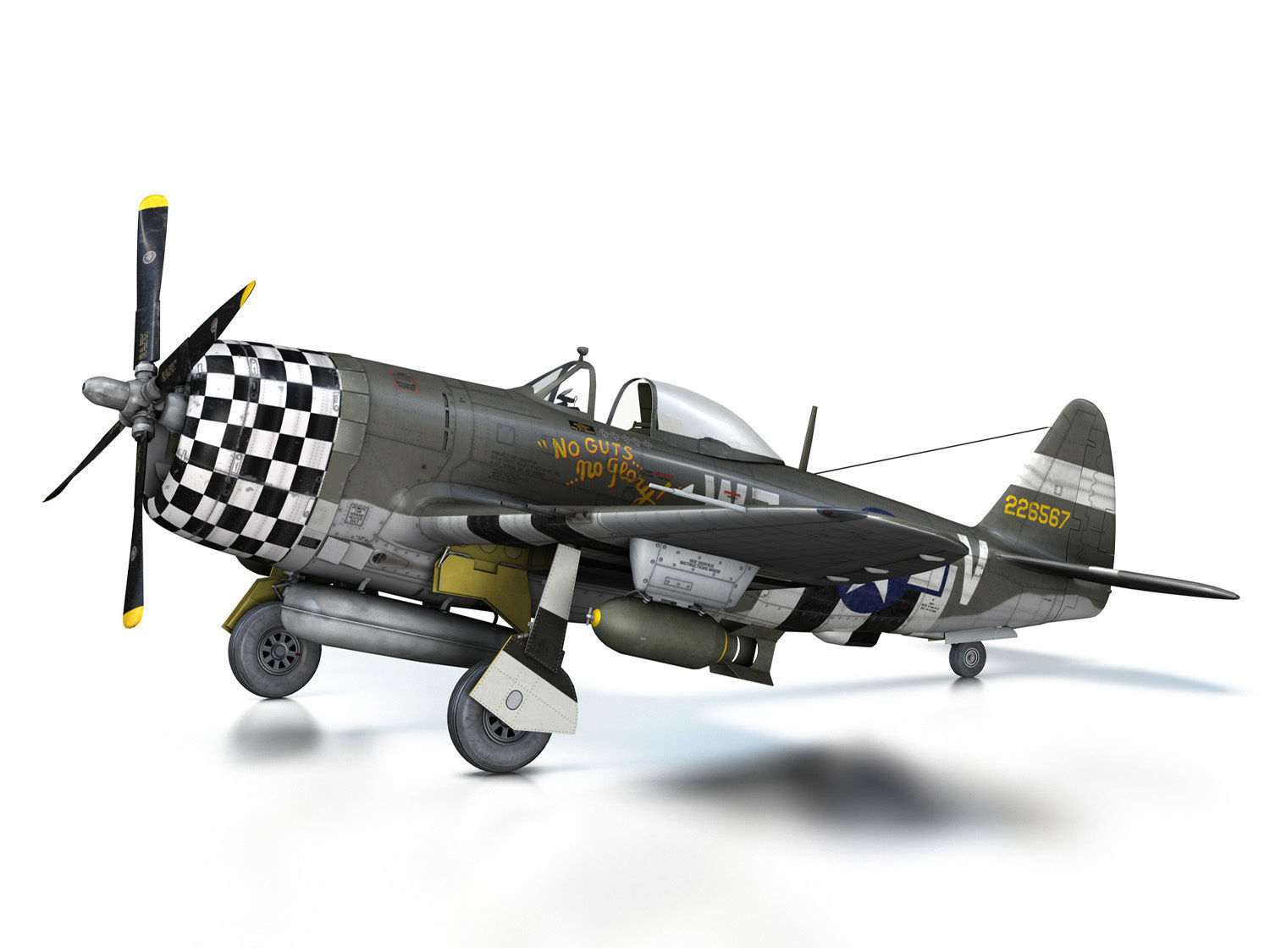 Republic P-47D Thunderbolt - No guts no glory 3D model_18