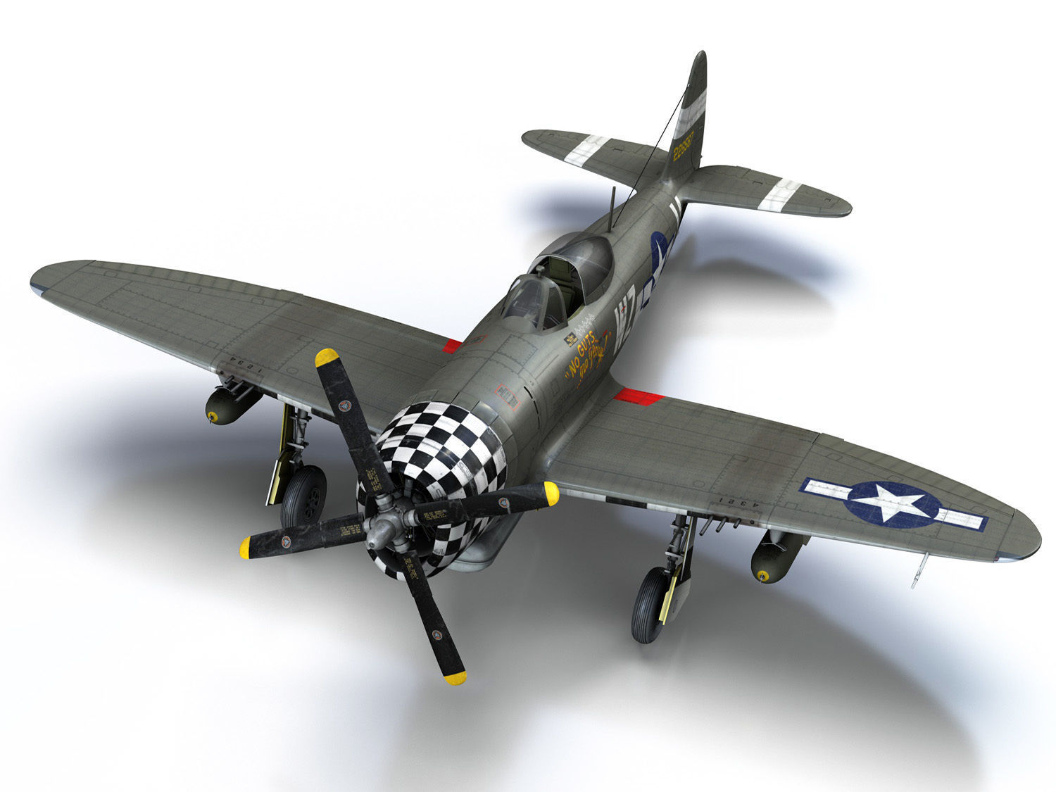 Republic P-47D Thunderbolt - No guts no glory 3D model_17
