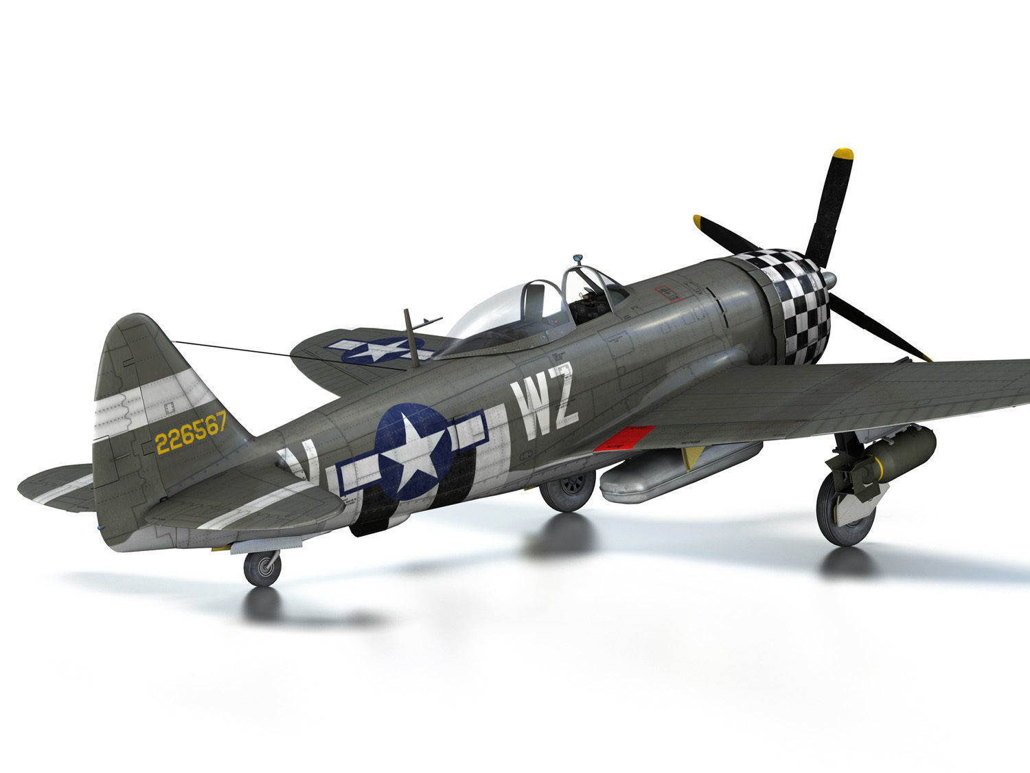 Republic P-47D Thunderbolt - No guts no glory 3D model_15