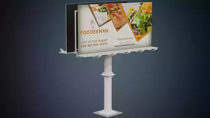 Billboard 3B Low-poly 3D model