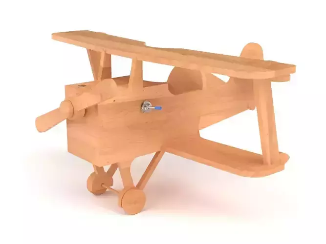 Wooden toy biplane 10