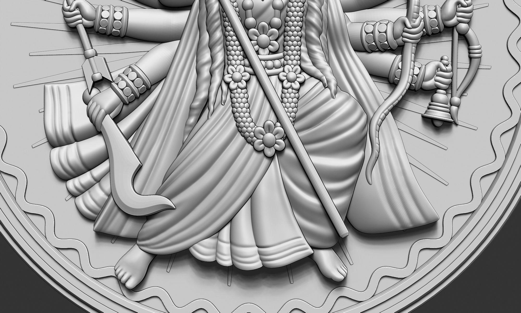 Durga Ji Pendant 3D print model_3