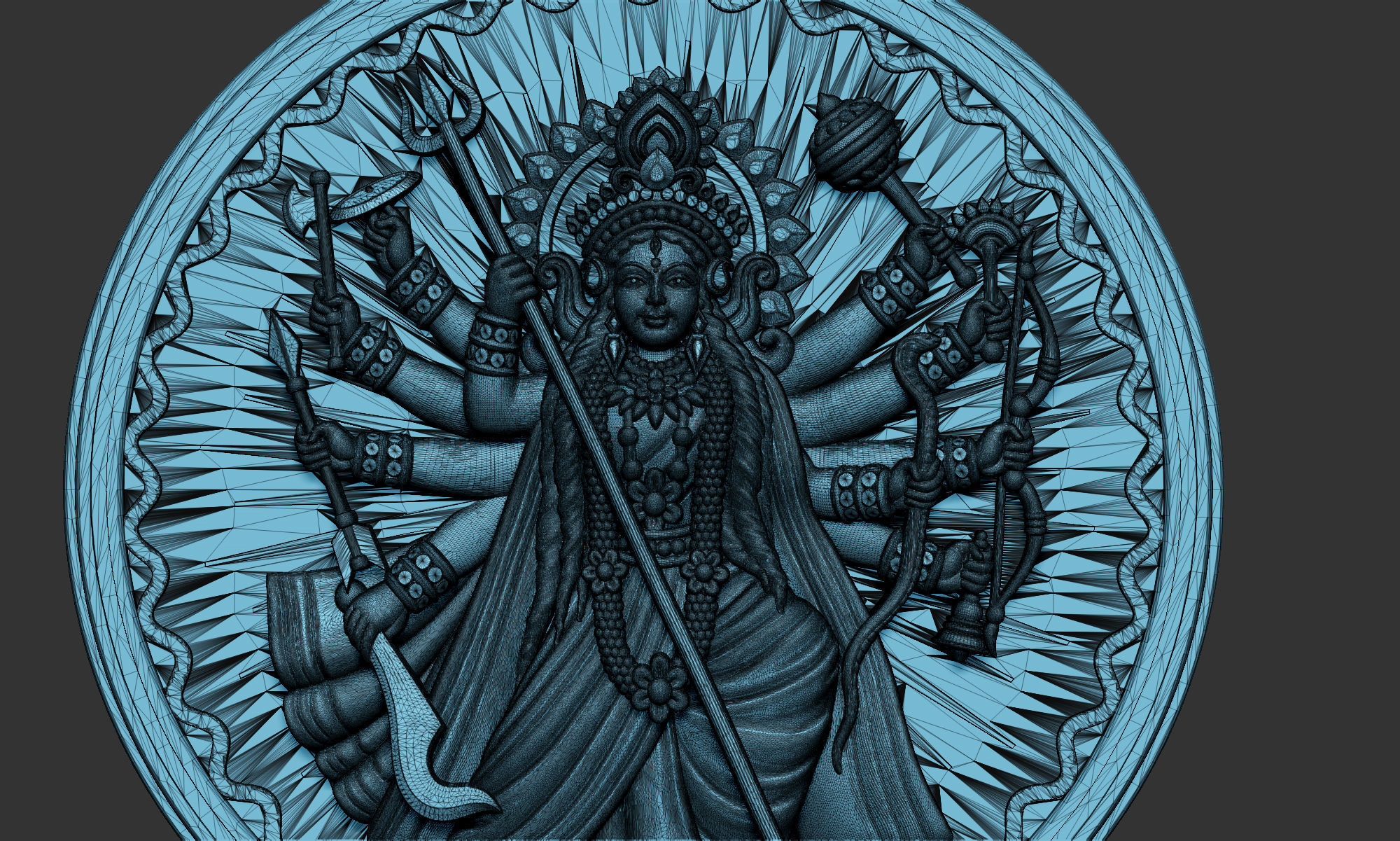 Durga Ji Pendant 3D print model_4
