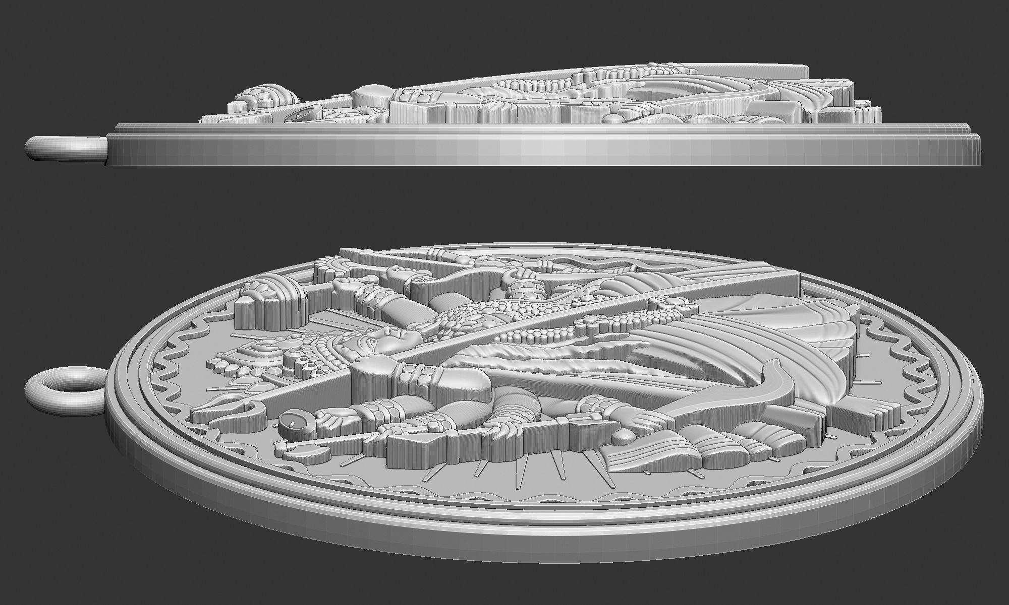 Durga Ji Pendant 3D print model_7