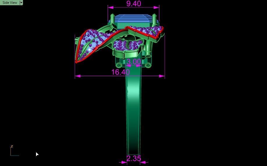 Emerald ring with leaves 3D print model_15