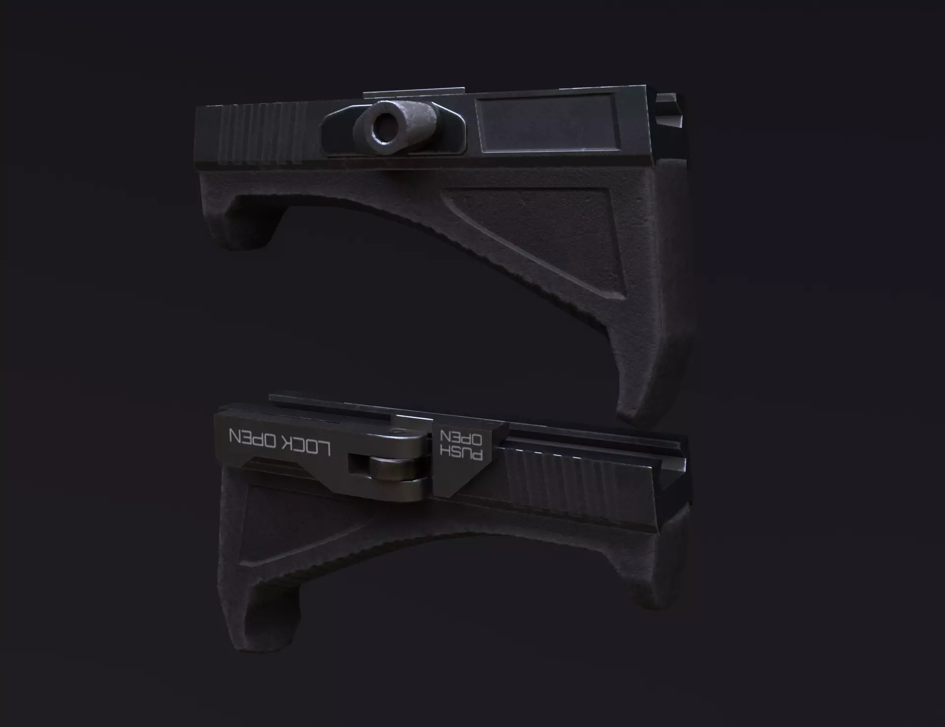 Angled Foregrip Low-poly 3D model_0