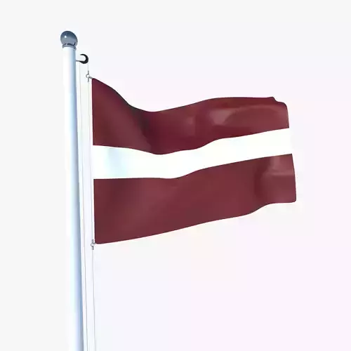 Animated Flag of Latvia Low-poly 3D model
