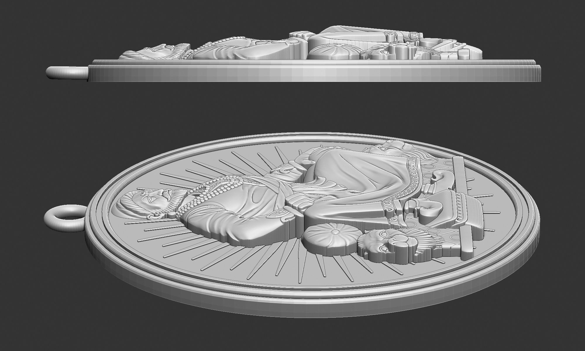 Shivaji Maharaj Pendant 3D print model_6