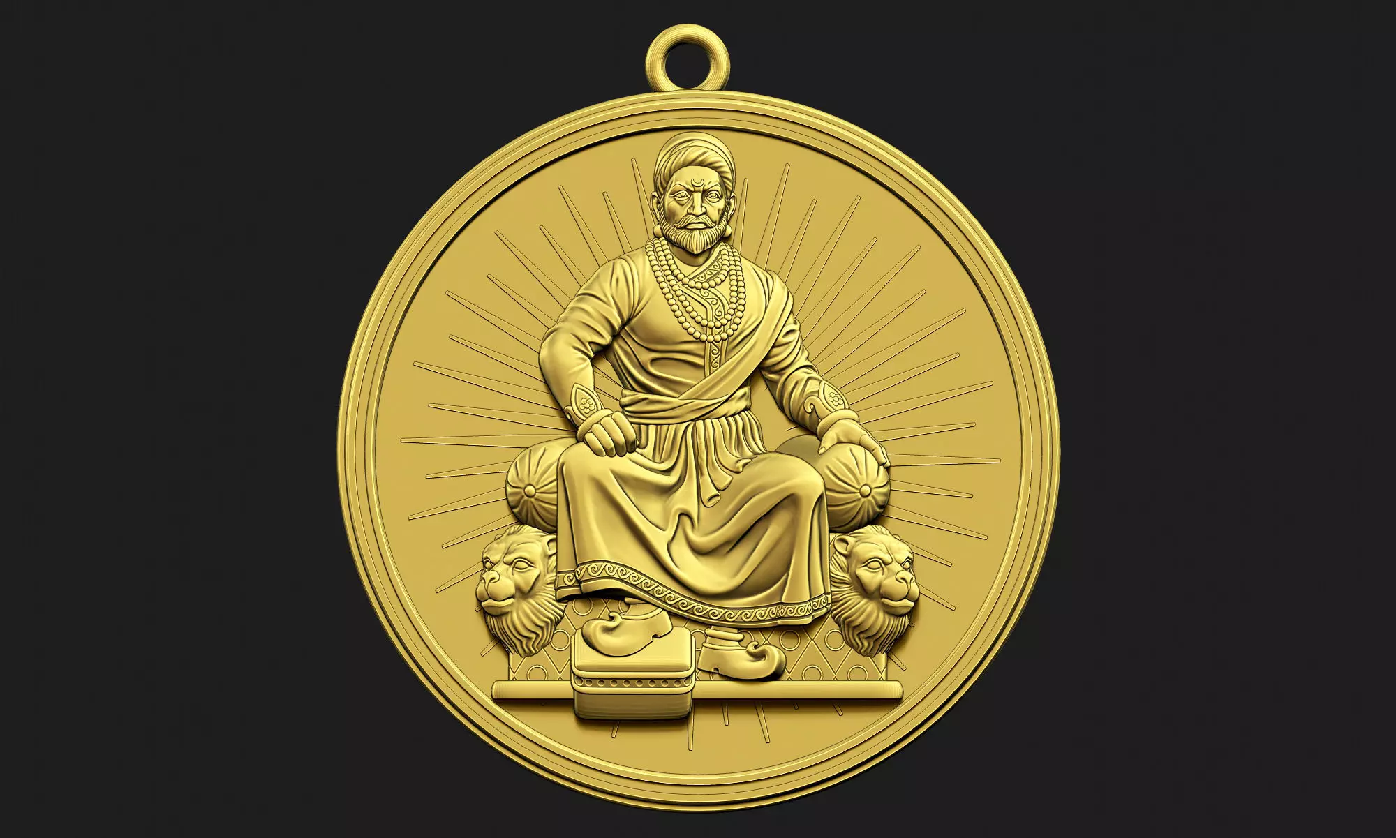 Shivaji Maharaj Pendant 3D print model_0