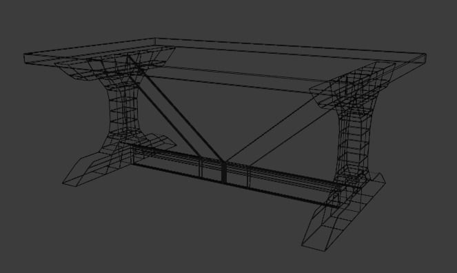 Outdoor Table - Low Poly Free 3D model_2