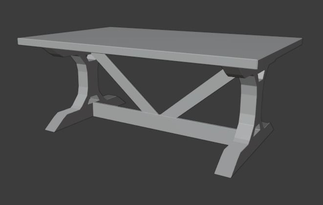 Outdoor Table - Low Poly Free 3D model_3