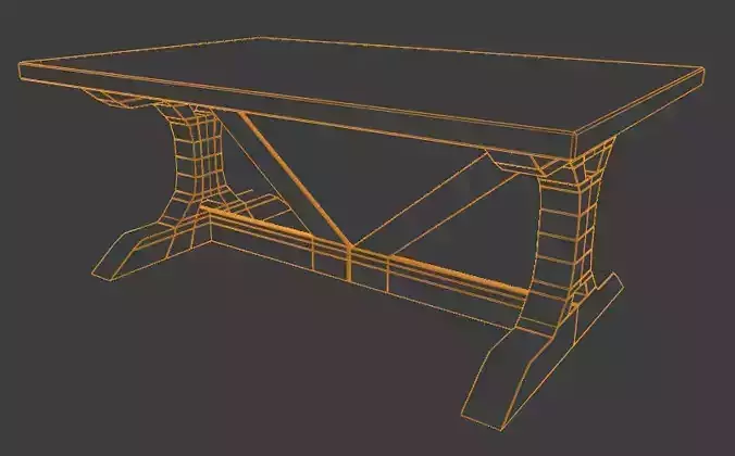 Outdoor Table - Low Poly