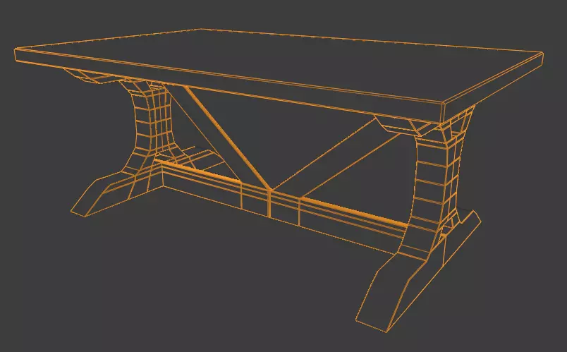 Outdoor Table - Low Poly Free 3D model_0