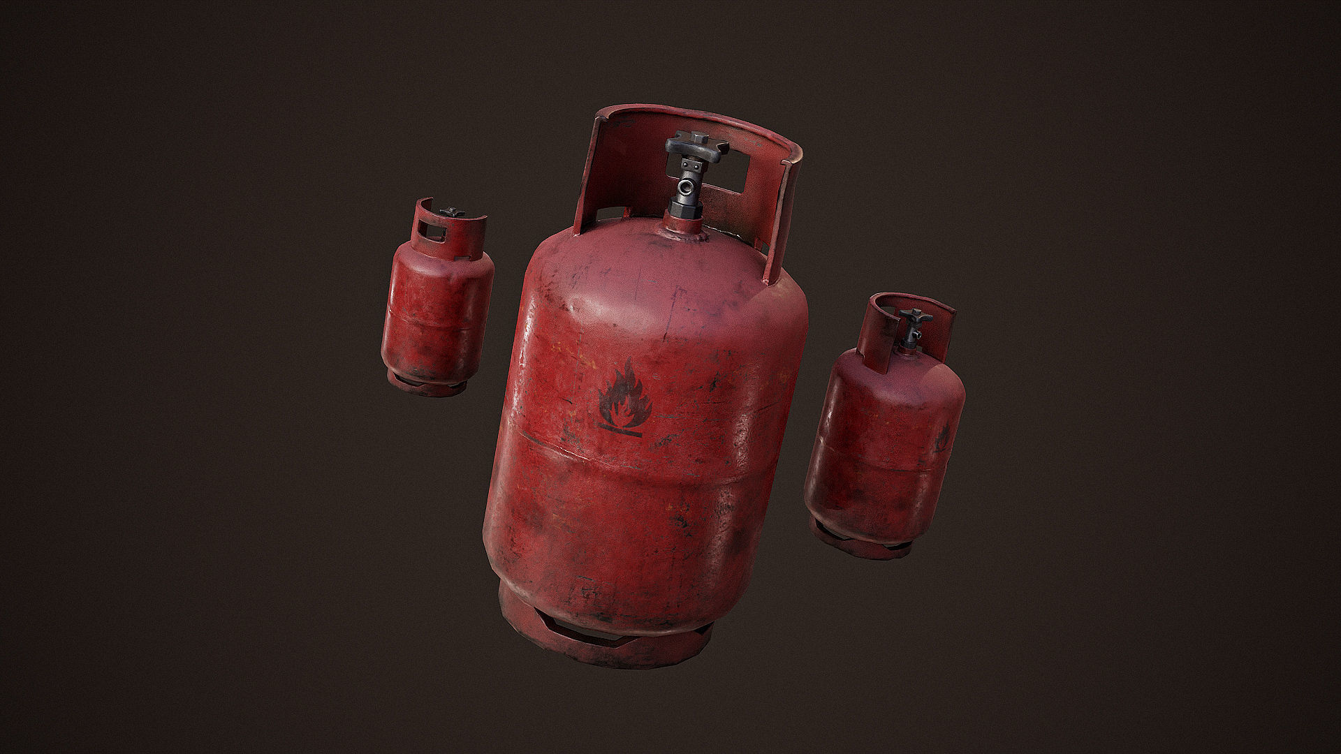 Propane tank Low-poly 3D model_1