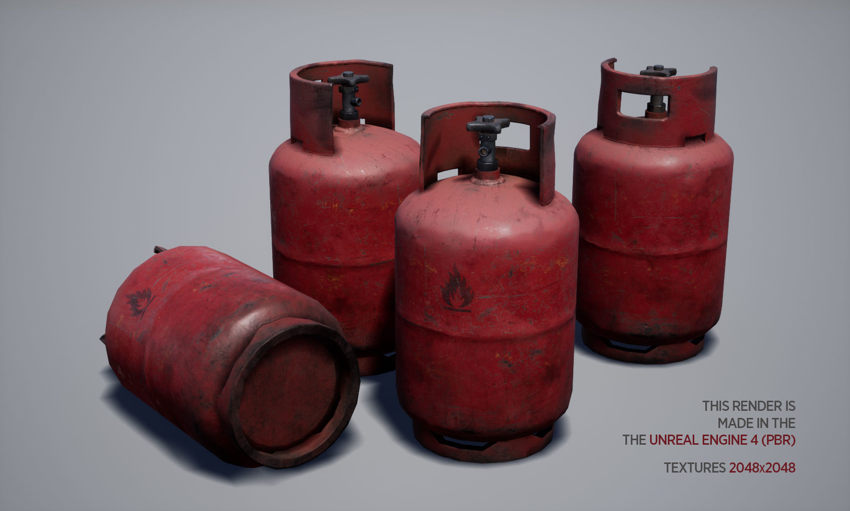 Propane tank Low-poly 3D model_5