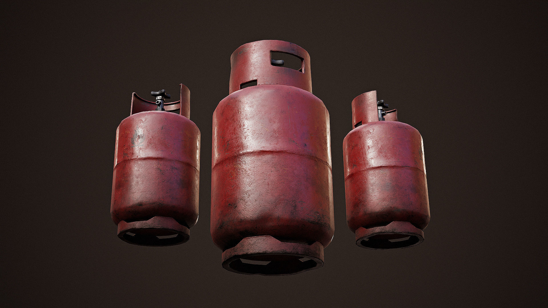 Propane tank Low-poly 3D model_3