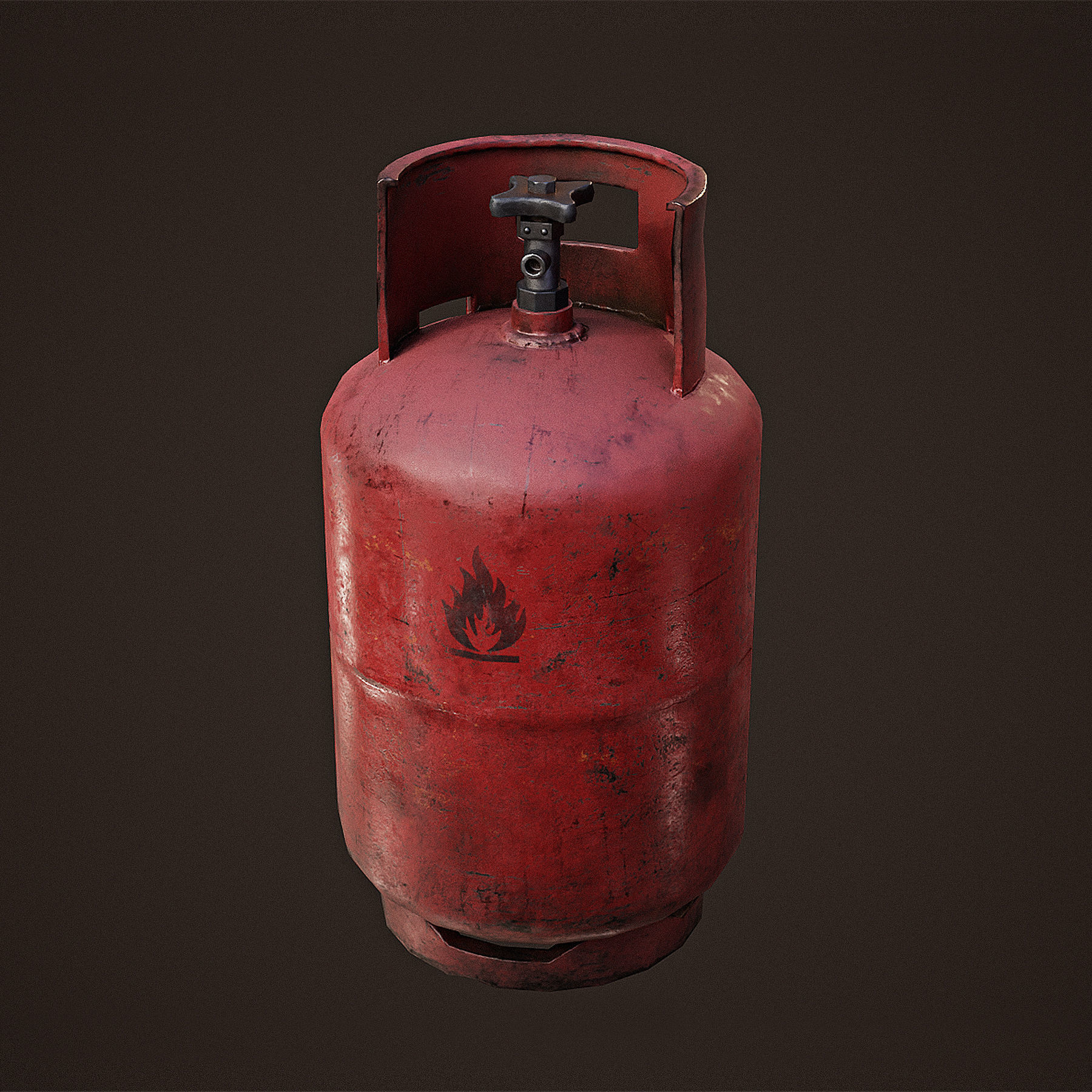 Propane tank Low-poly 3D model_0