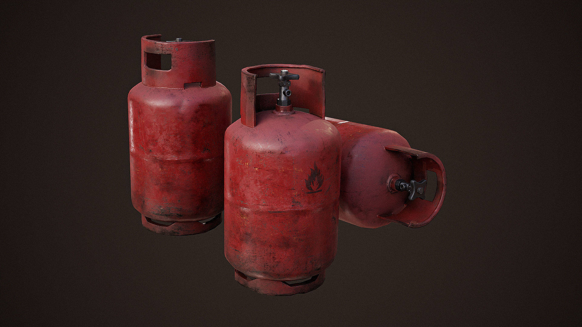 Propane tank Low-poly 3D model_2