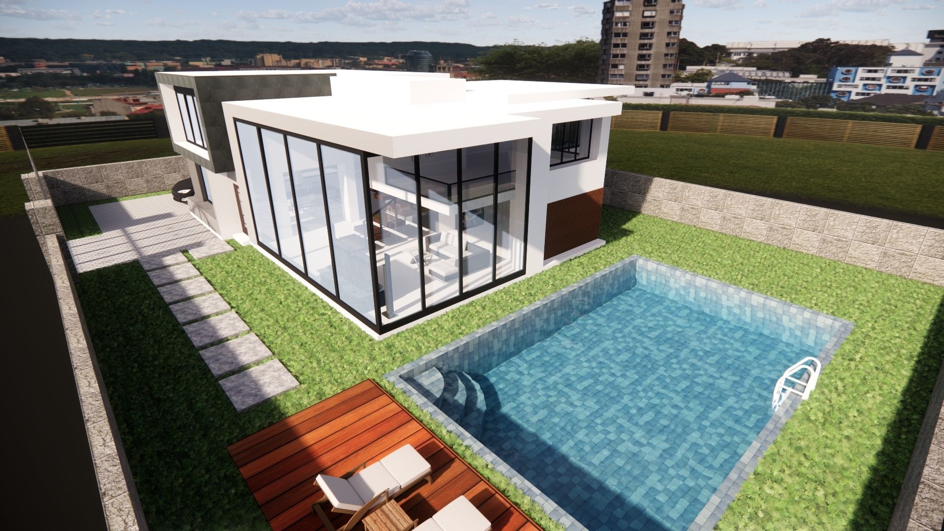 luxurious modern house 3D model_4
