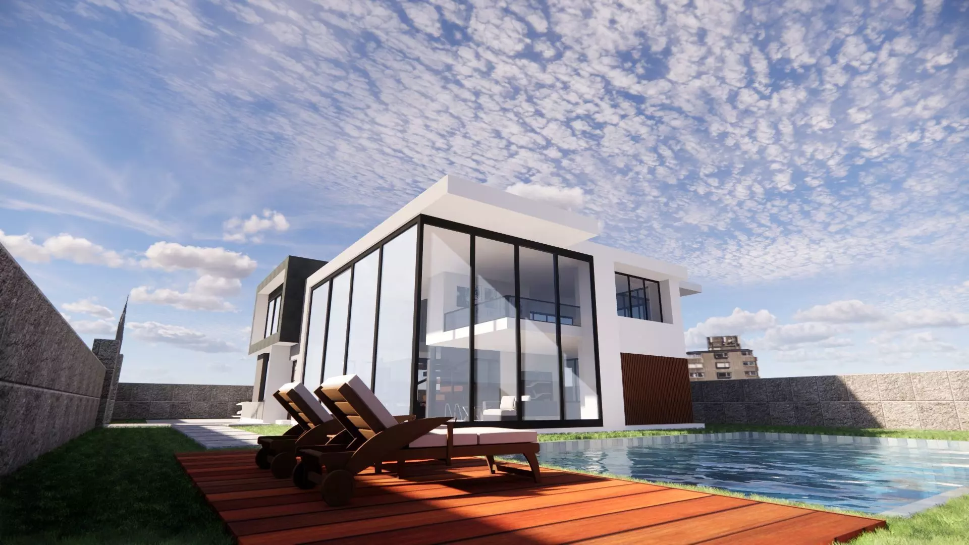 luxurious modern house 3D model_0