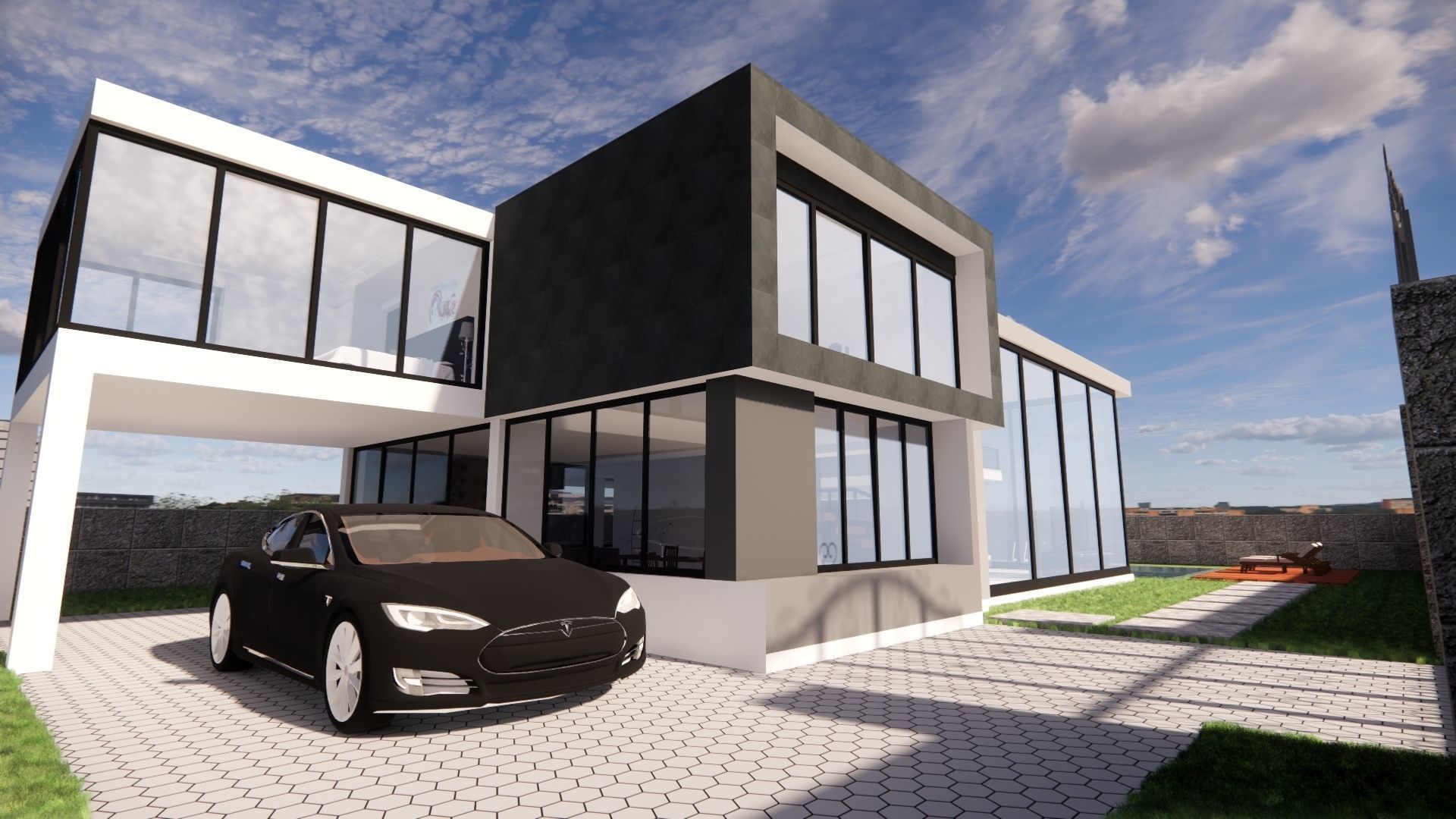 luxurious modern house 3D model_2