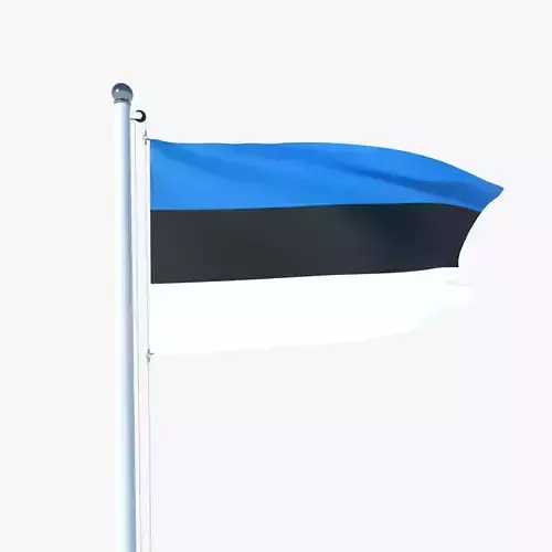 Animated Flag of Estonia Low-poly 3D model