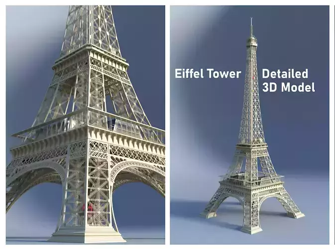 Eiffel Tower Paris Detailed Model 3D model
