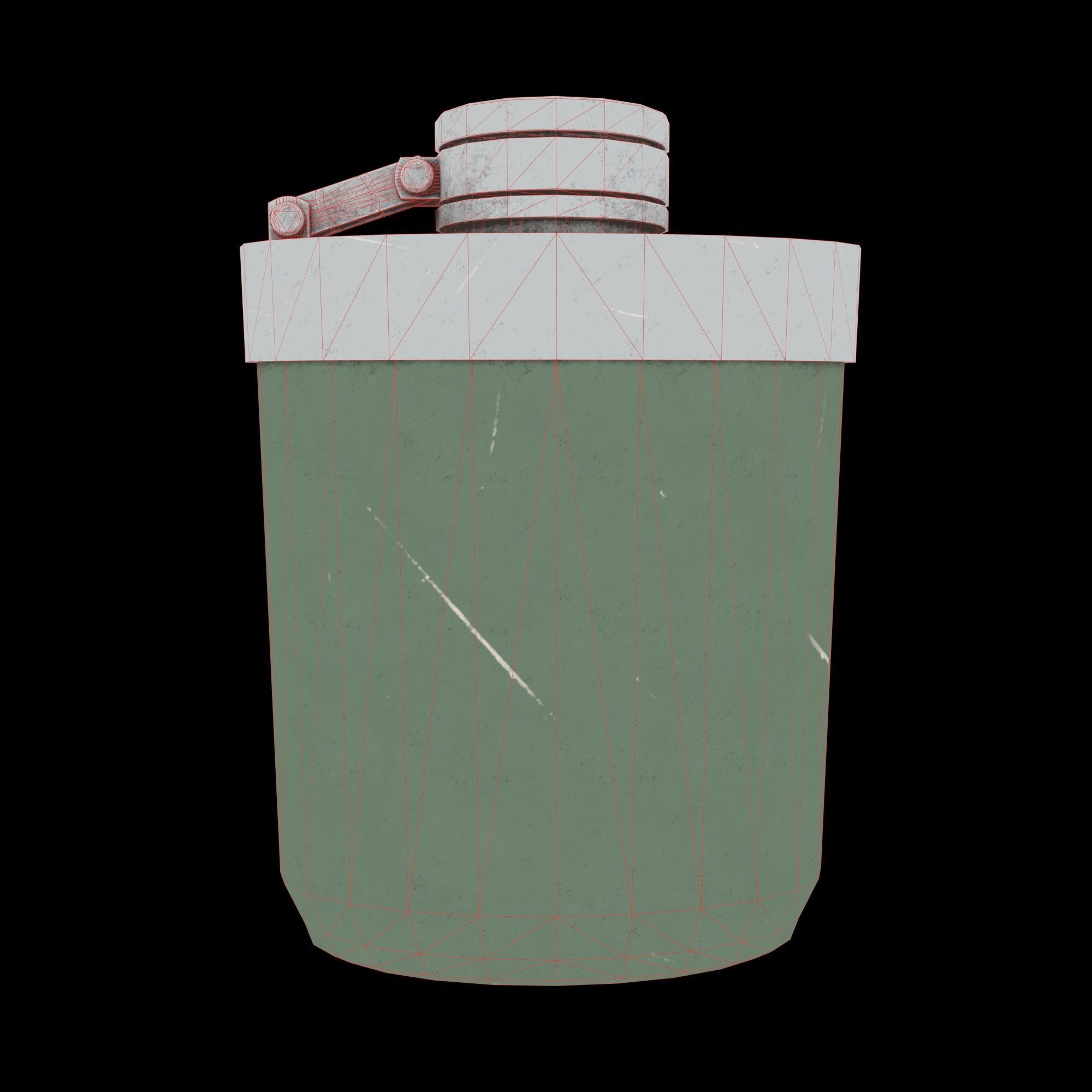 Army Flask Low-poly 3D model_8