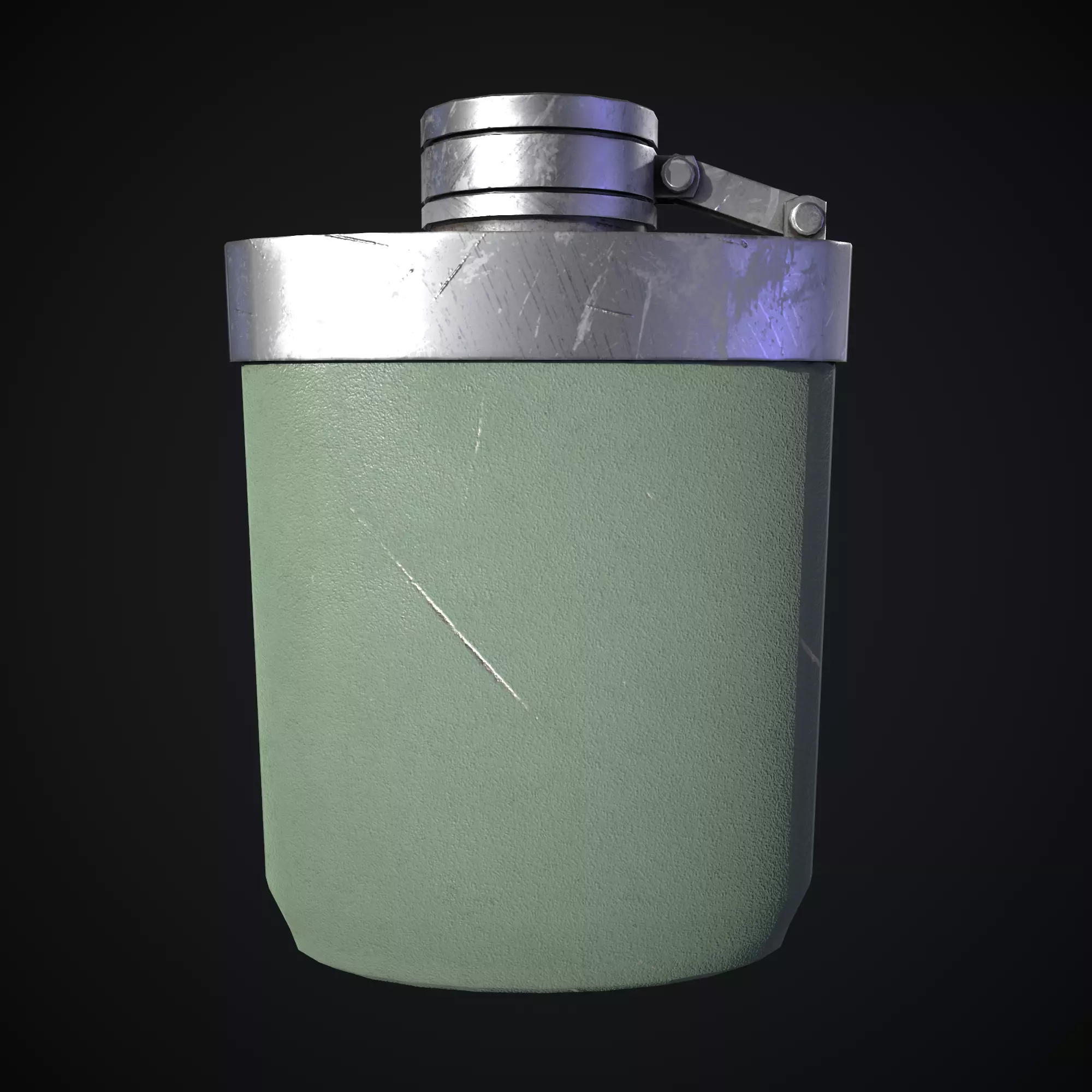 Army Flask Low-poly 3D model_0