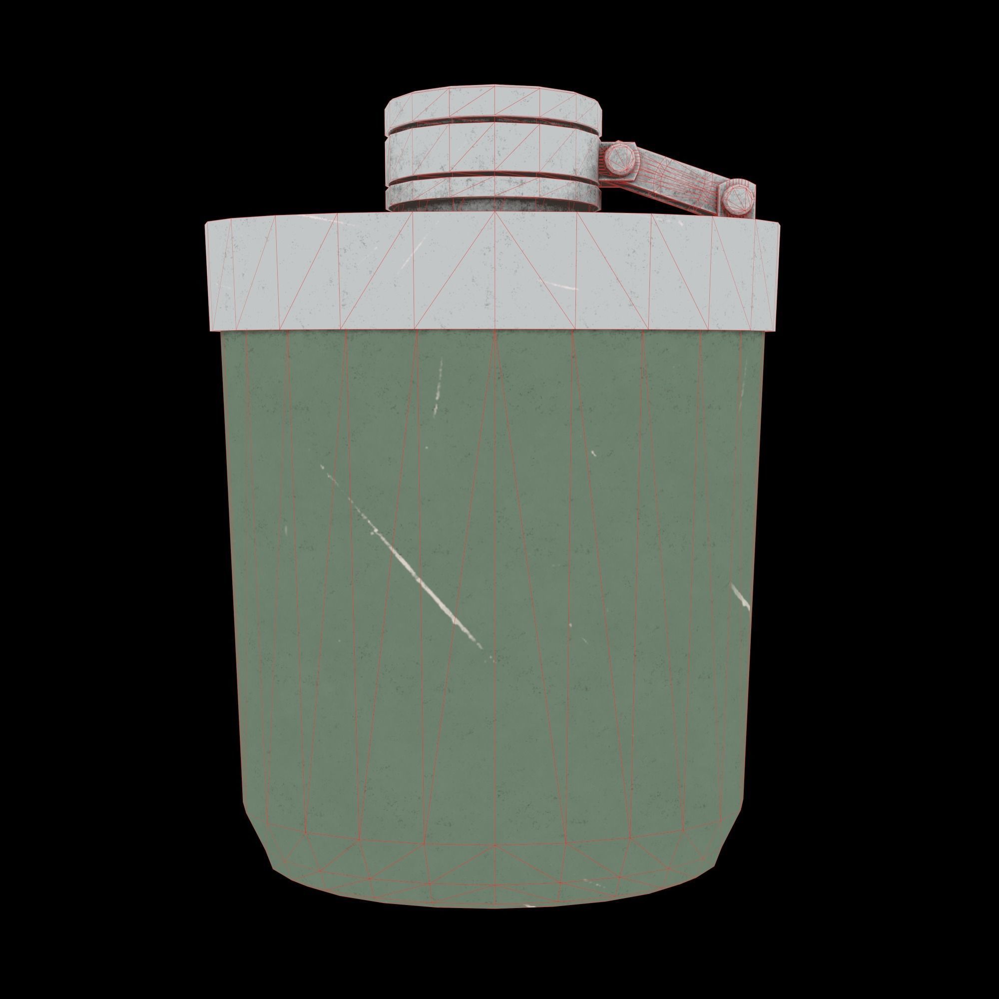 Army Flask Low-poly 3D model_2