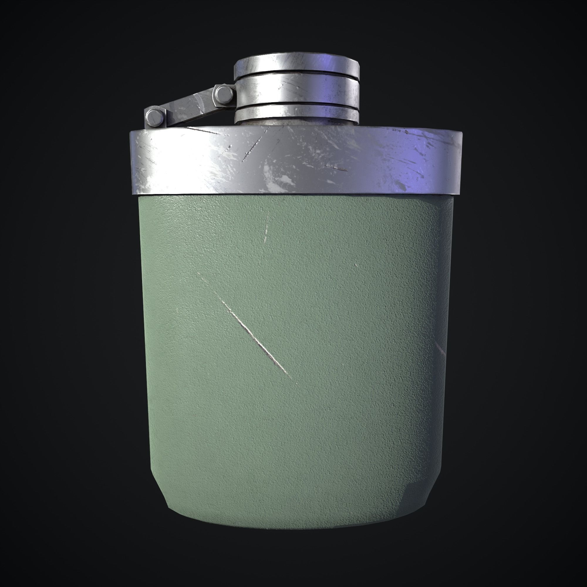 Army Flask Low-poly 3D model_7