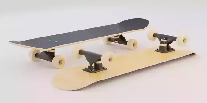 Realistic skateboard two skateboards 3D model