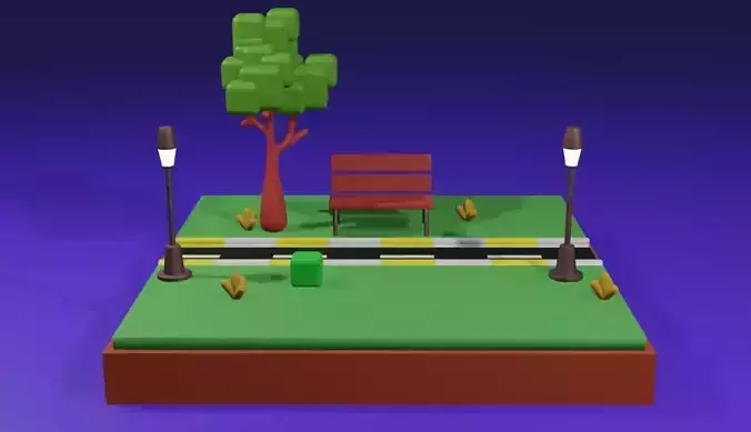 STREET AND PARK 3D MODELING 3D print model
