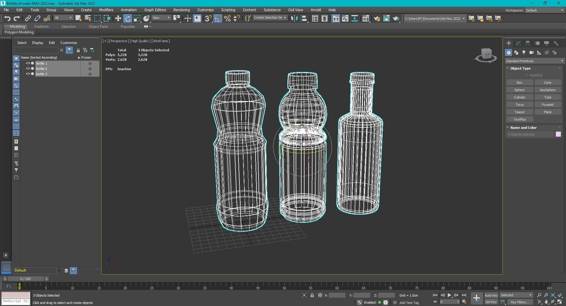 Bottles of water Low-poly 3D model_7