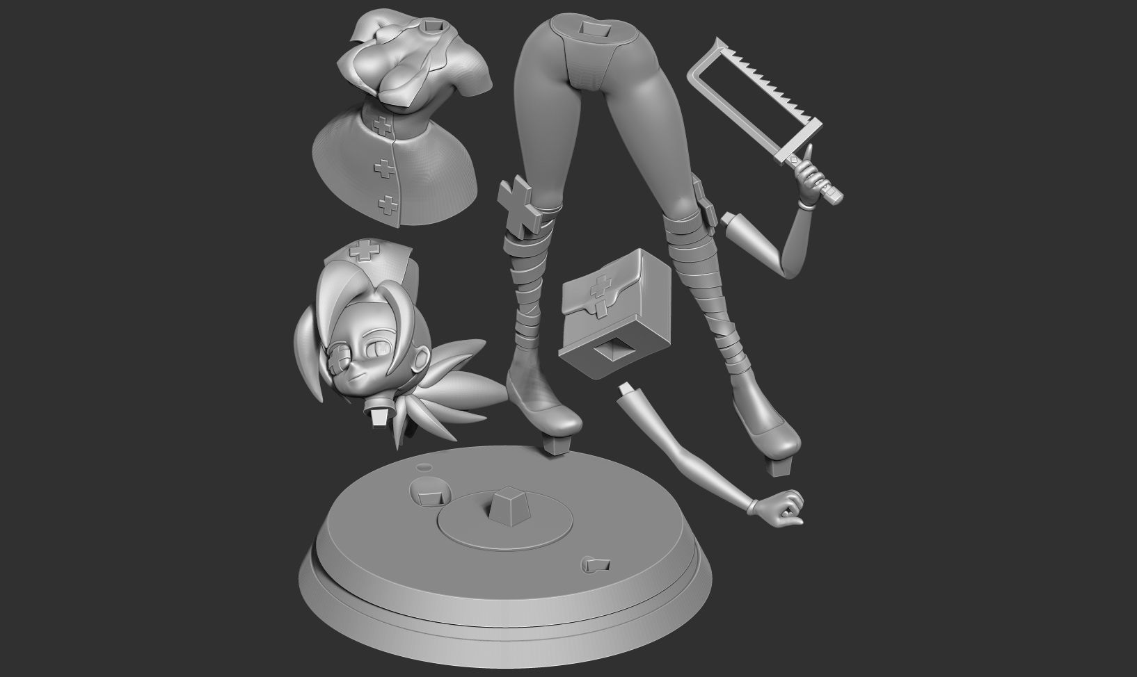 Valentine - Skullgirls Fanart 3D print model_2