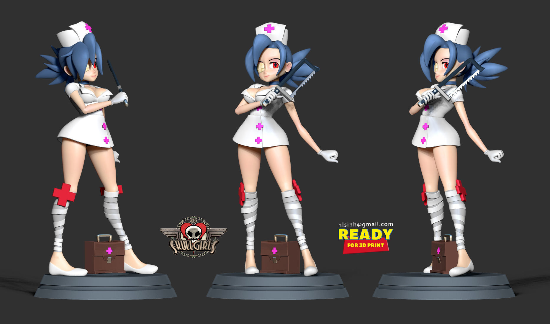 Valentine - Skullgirls Fanart 3D print model_3