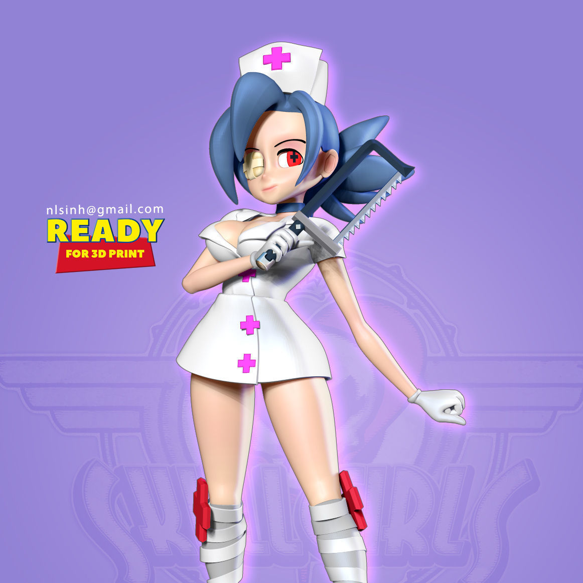 Valentine - Skullgirls Fanart 3D print model_19