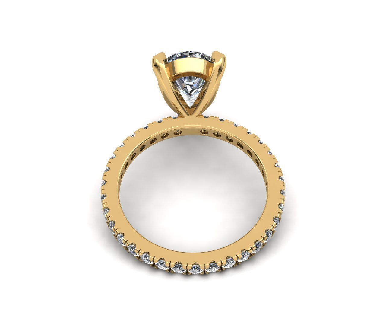 Pear Engagement Ring 3d Model 3D print model_8