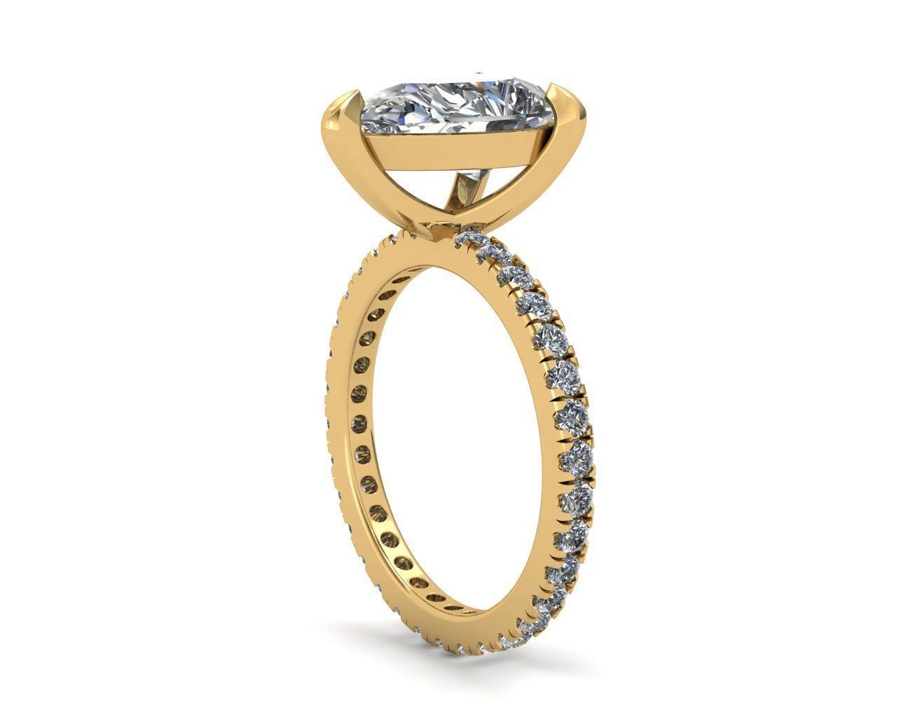 Pear Engagement Ring 3d Model 3D print model_7