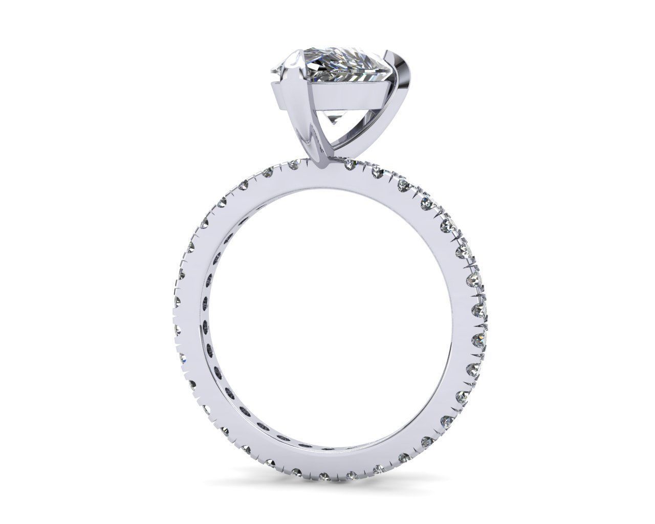 Pear Engagement Ring 3d Model 3D print model_12