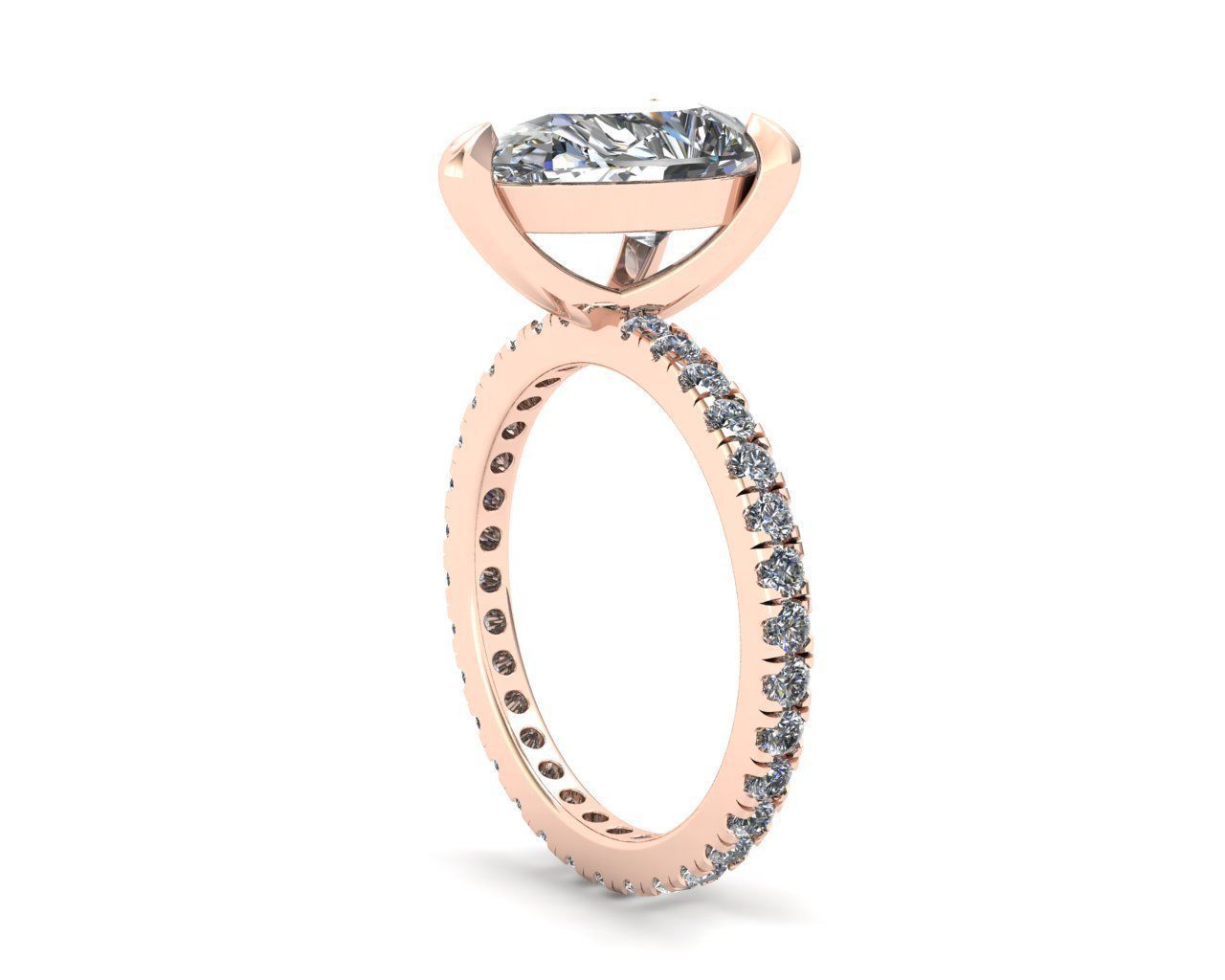 Pear Engagement Ring 3d Model 3D print model_9