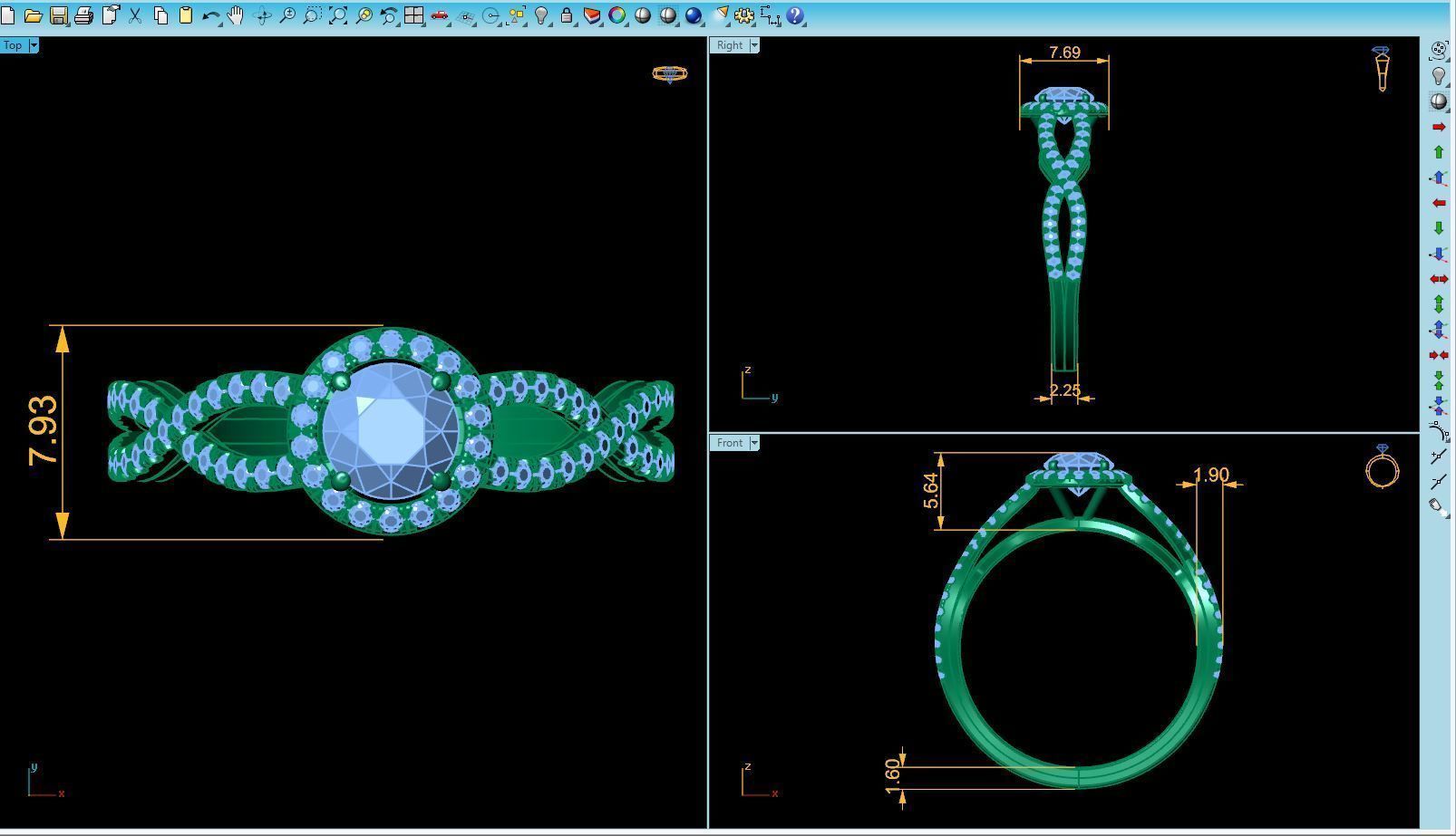 Twist Engagement Ring 3d Model  3D print model_6