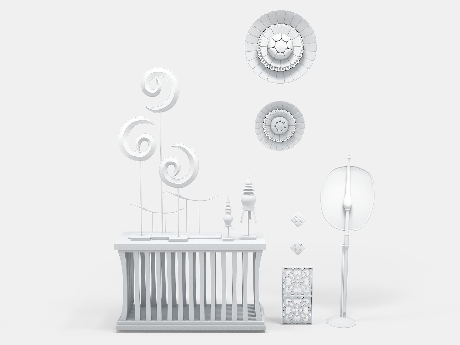 Thai decorate 3D model_1