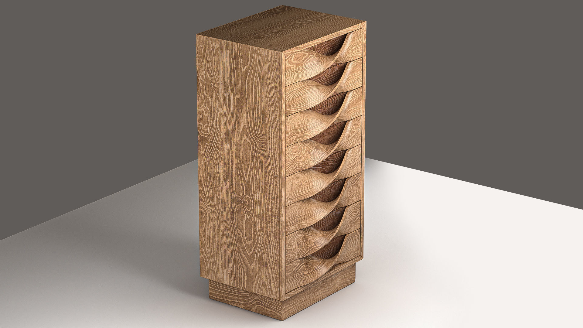 Wardrobe wooden jewelry cabinet with drawers 3D model_4