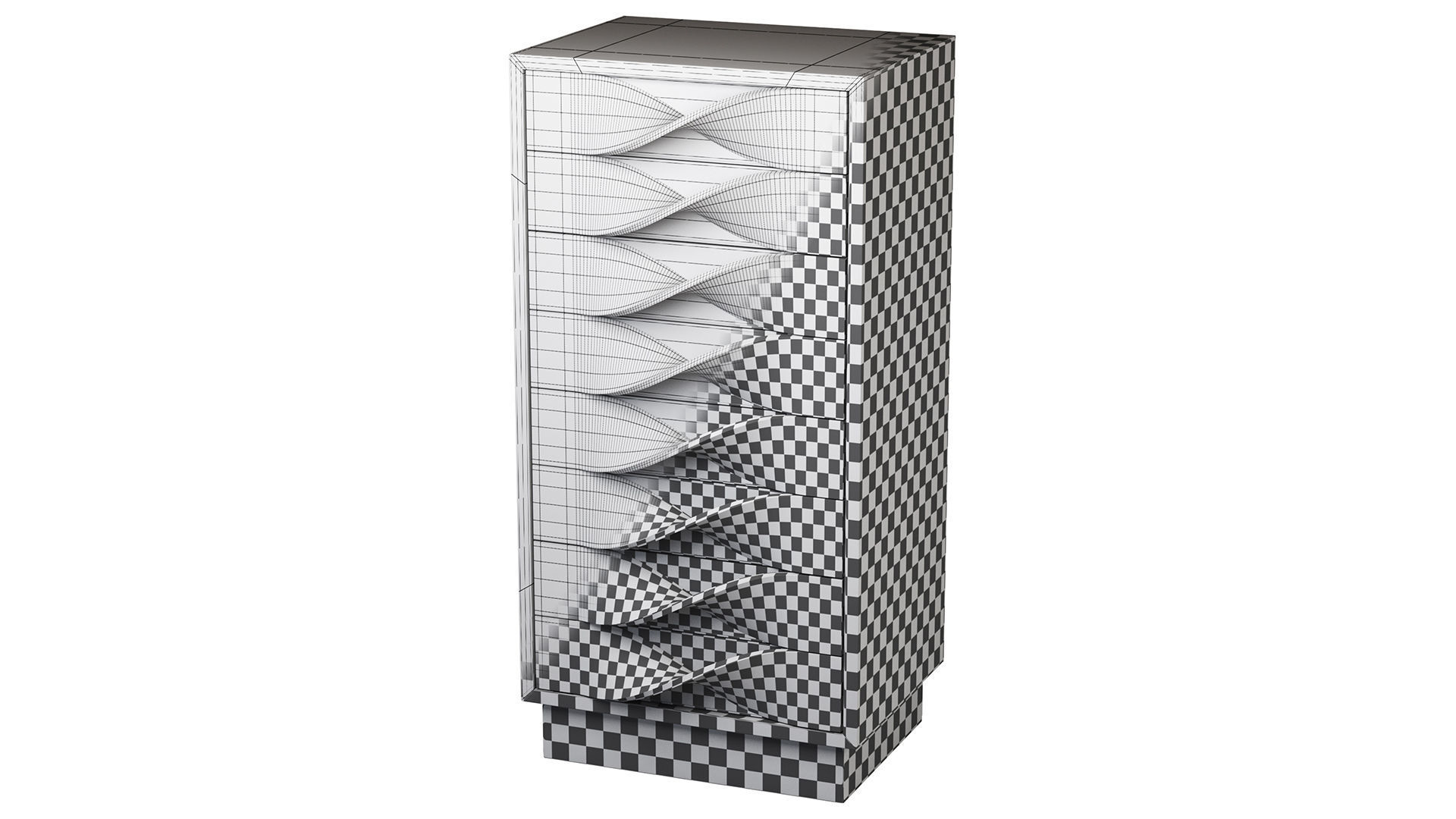 Wardrobe wooden jewelry cabinet with drawers 3D model_5