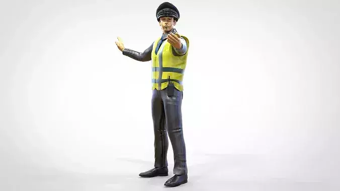 N1 Traffic Police with whistle 3D print model 3